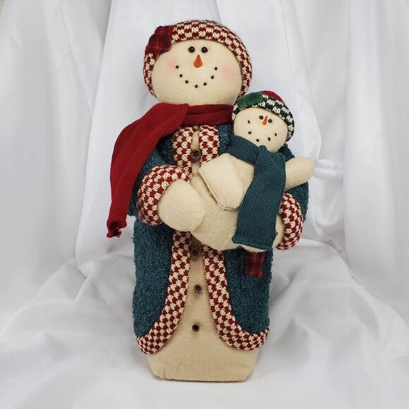 Snowman Family Plush Decor Set With Baby & Child weighted bottoms - Picture 14 of 16